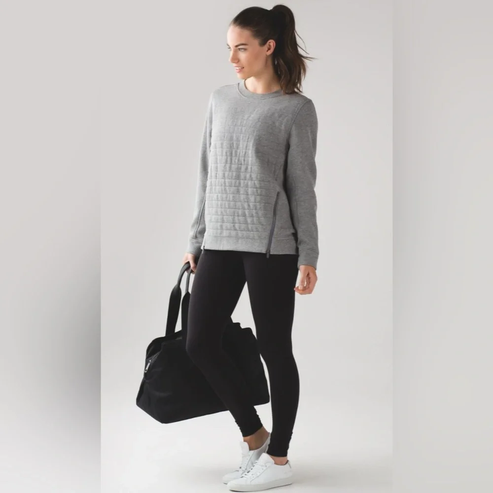 Lululemon Fleece Be True Crew Heathered Medium Grey